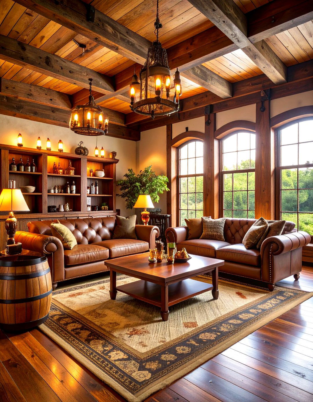 Bourbon Distillery Living Room with Kentucky Heritage - 25 Man Cave Living Room Ideas