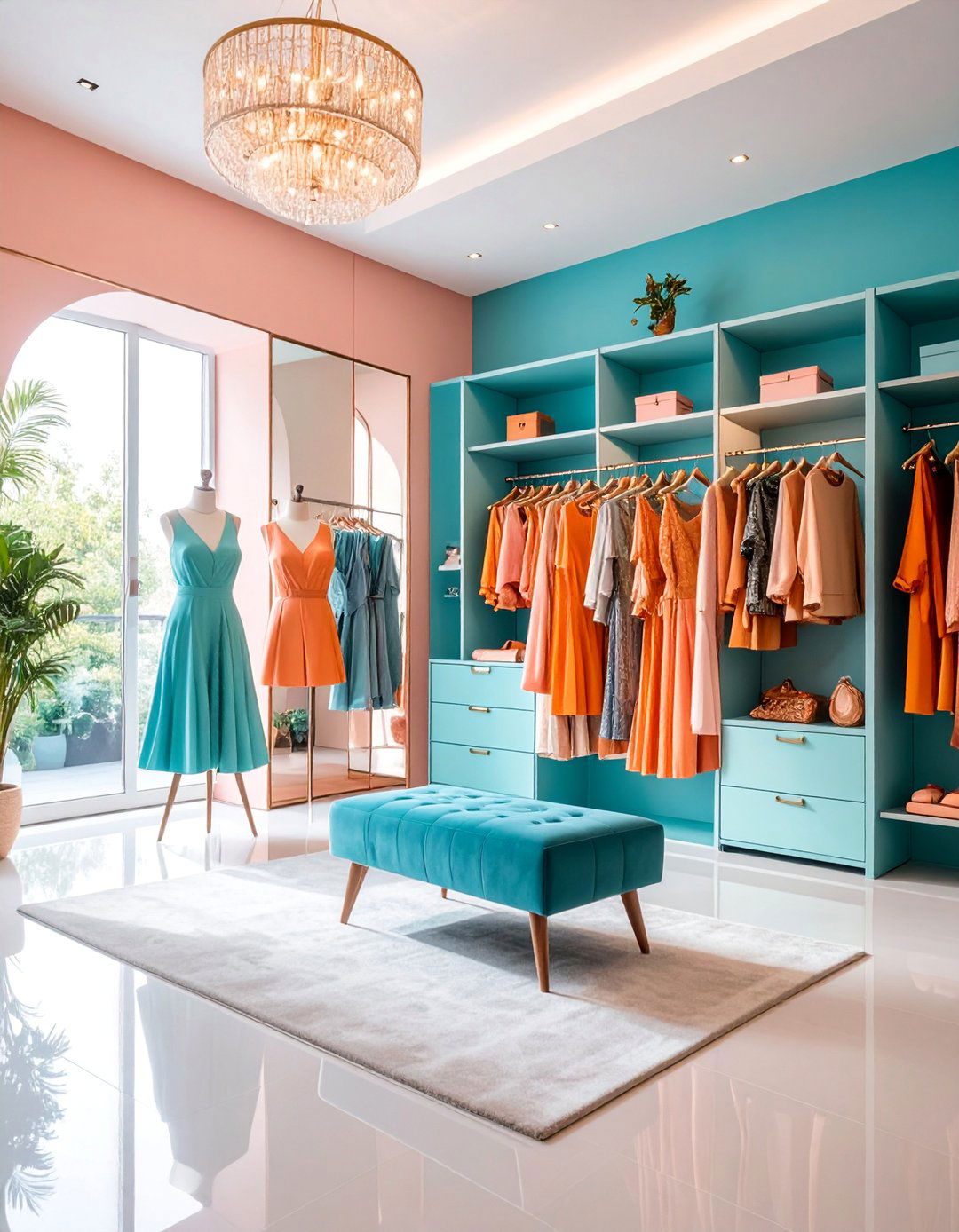 Boutique Retail Inspired Open Shelving Dressing Room - 25 Small Dressing Room Ideas