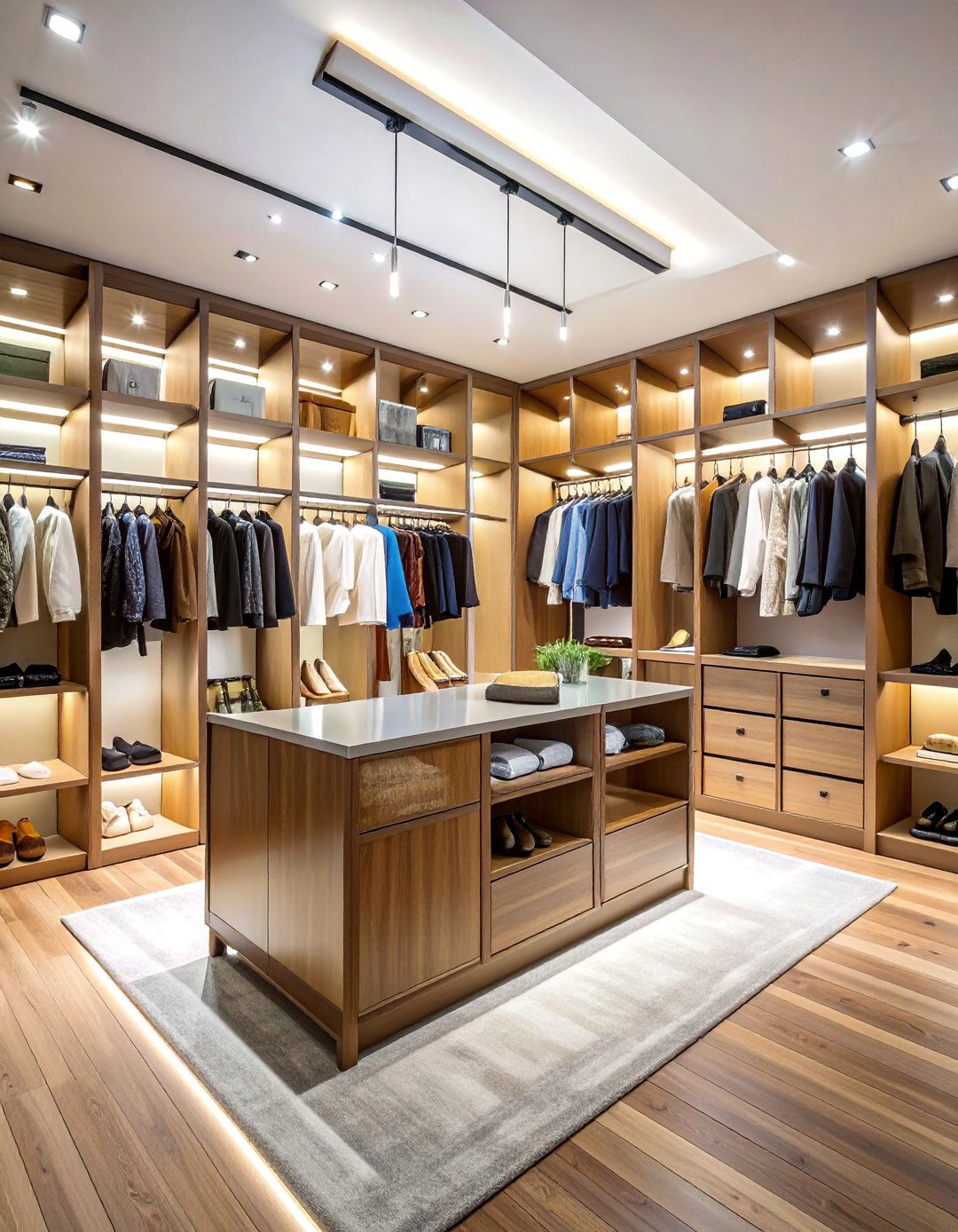 Boutique Style Glass Cabinet Closet Island - 25 Closet Island Ideas