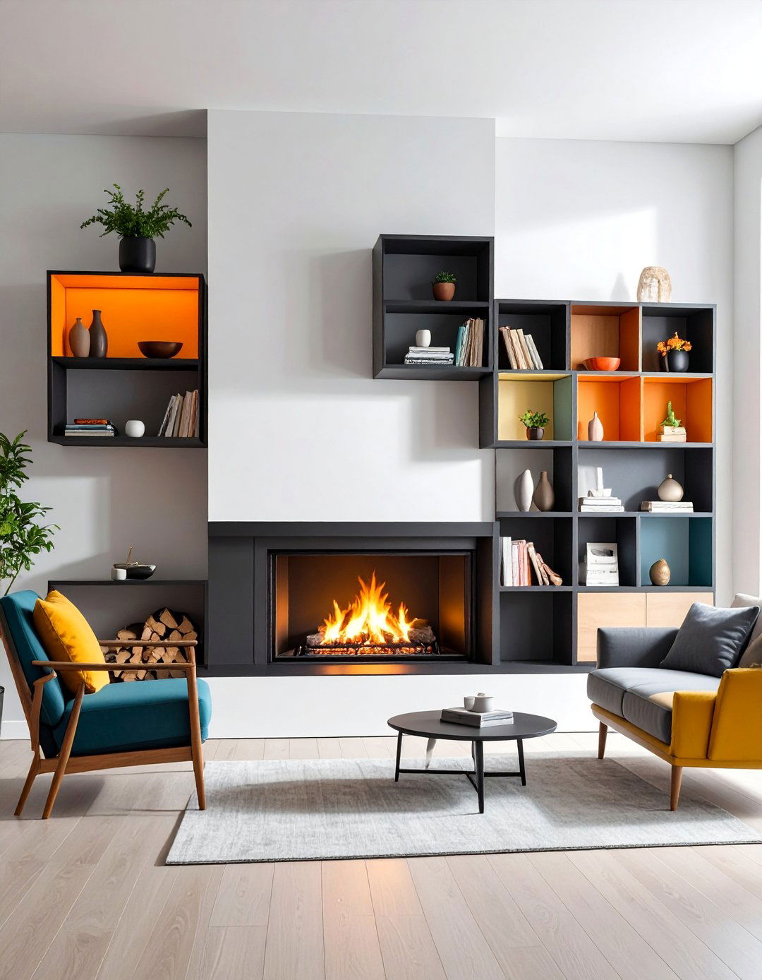 Box Frame Fireplace Floating Shelves - 25 Fireplace Floating Shelves Design Ideas