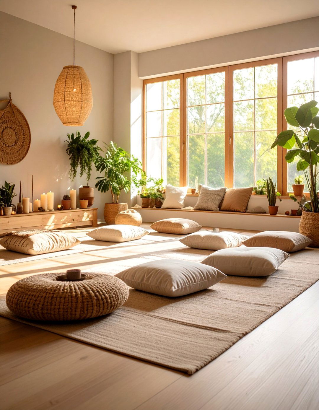 Box Room Meditation Space with Floor Cushions and Minimal Decor - 25 Box Room Ideas