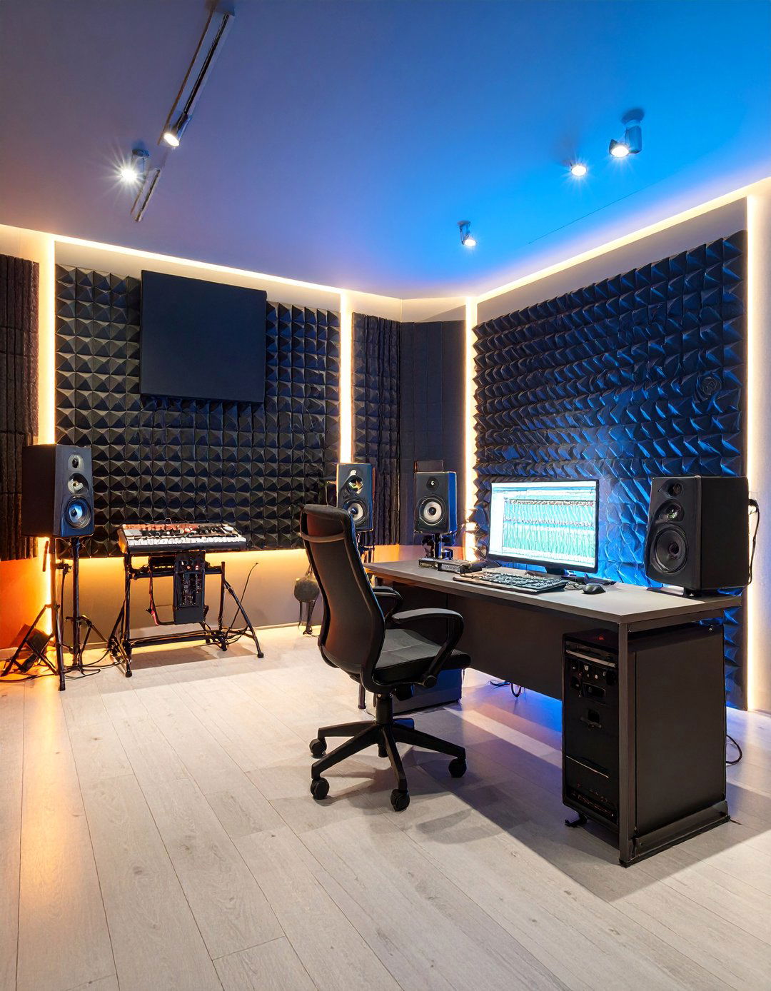 Box Room Music Studio with Acoustic Treatment and Instrument Storage - 25 Box Room Ideas