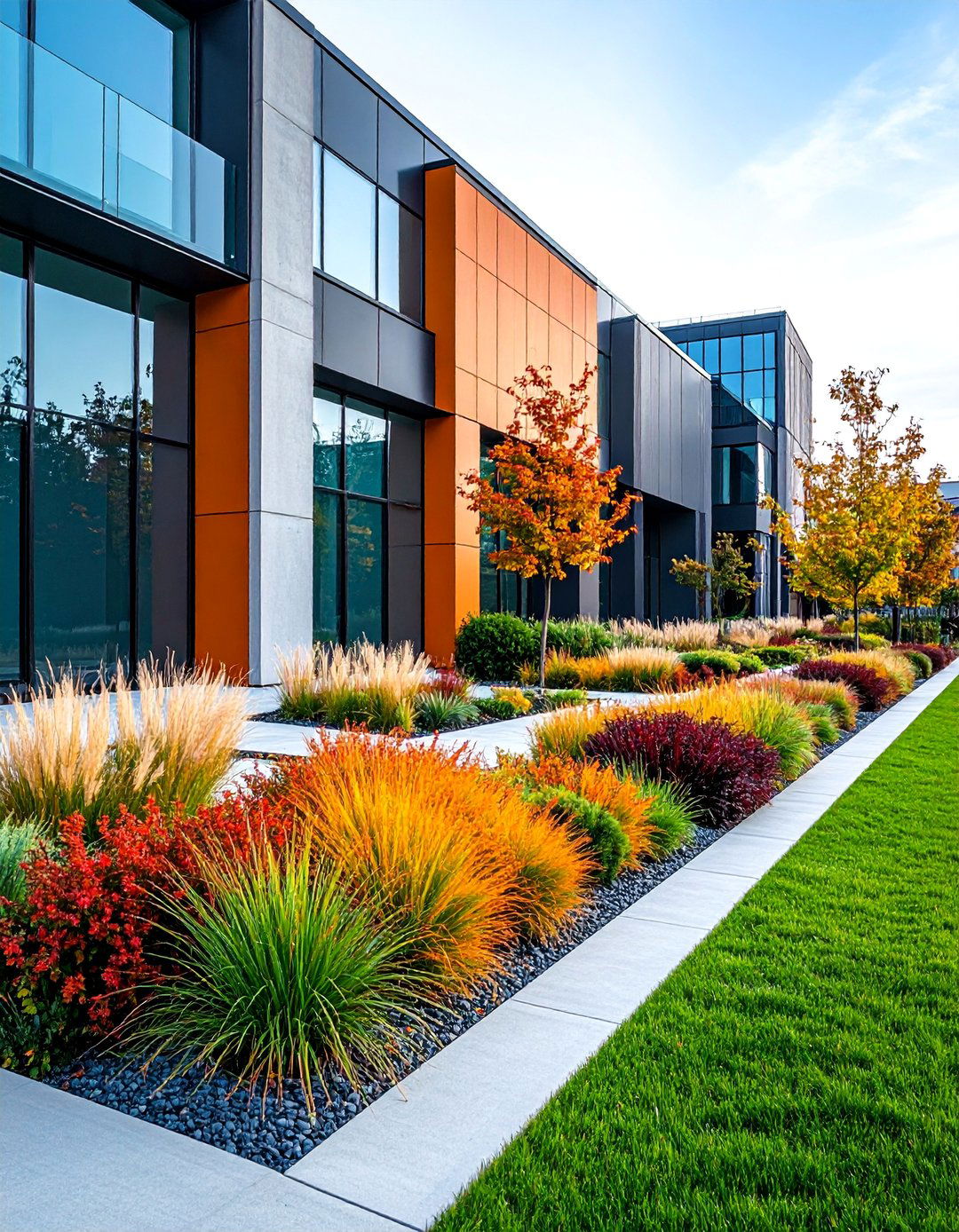 Boxwood Contemporary Border with Architectural Plant Integration - 25 Front Yard Boxwood Shrubs