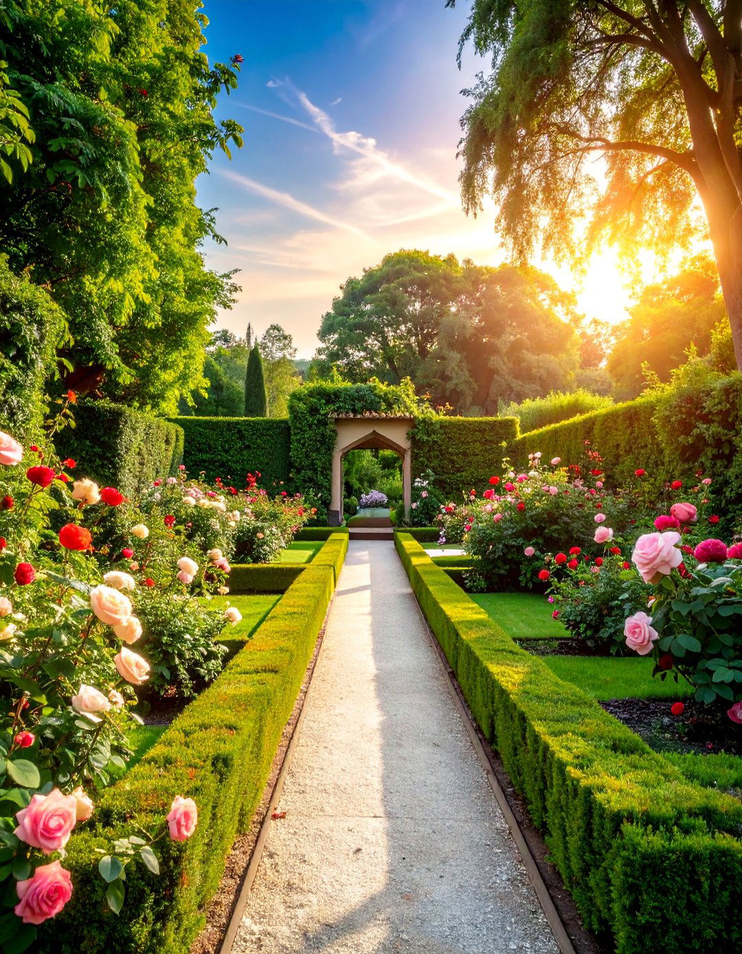 Boxwood Rose Garden with Classical Romance Theme - 25 Front Yard Boxwood Shrubs
