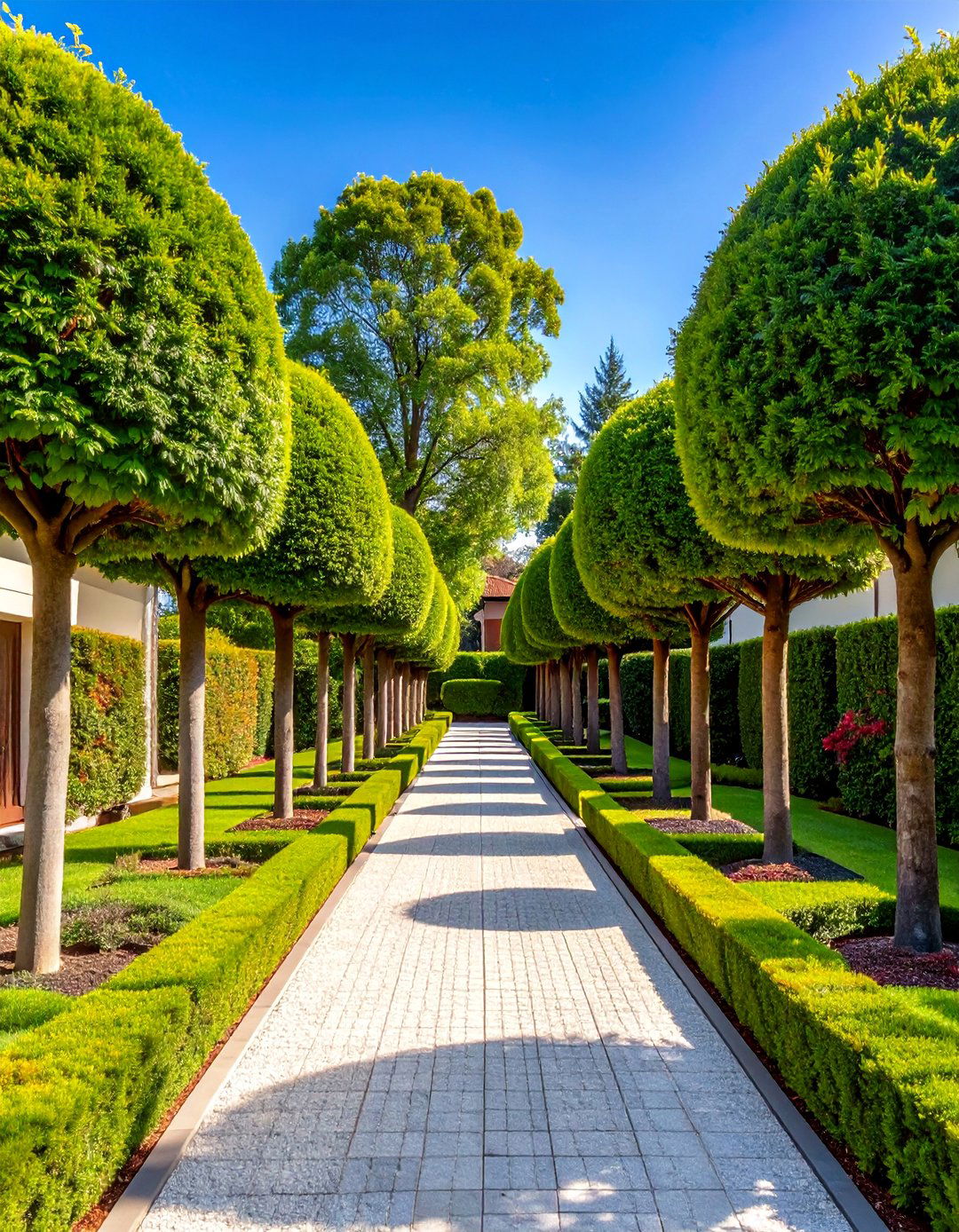 Boxwood Standard Tree Allee - 25 Front Yard Boxwood Designs