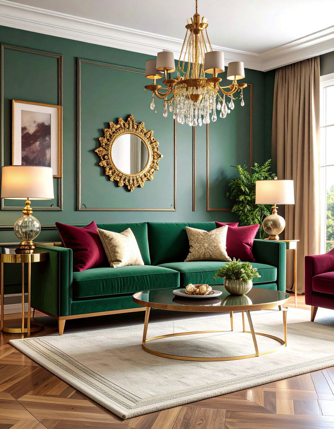 Brass Accent Living Room with Warm Metallics - 25 1980s Living Room Ideas