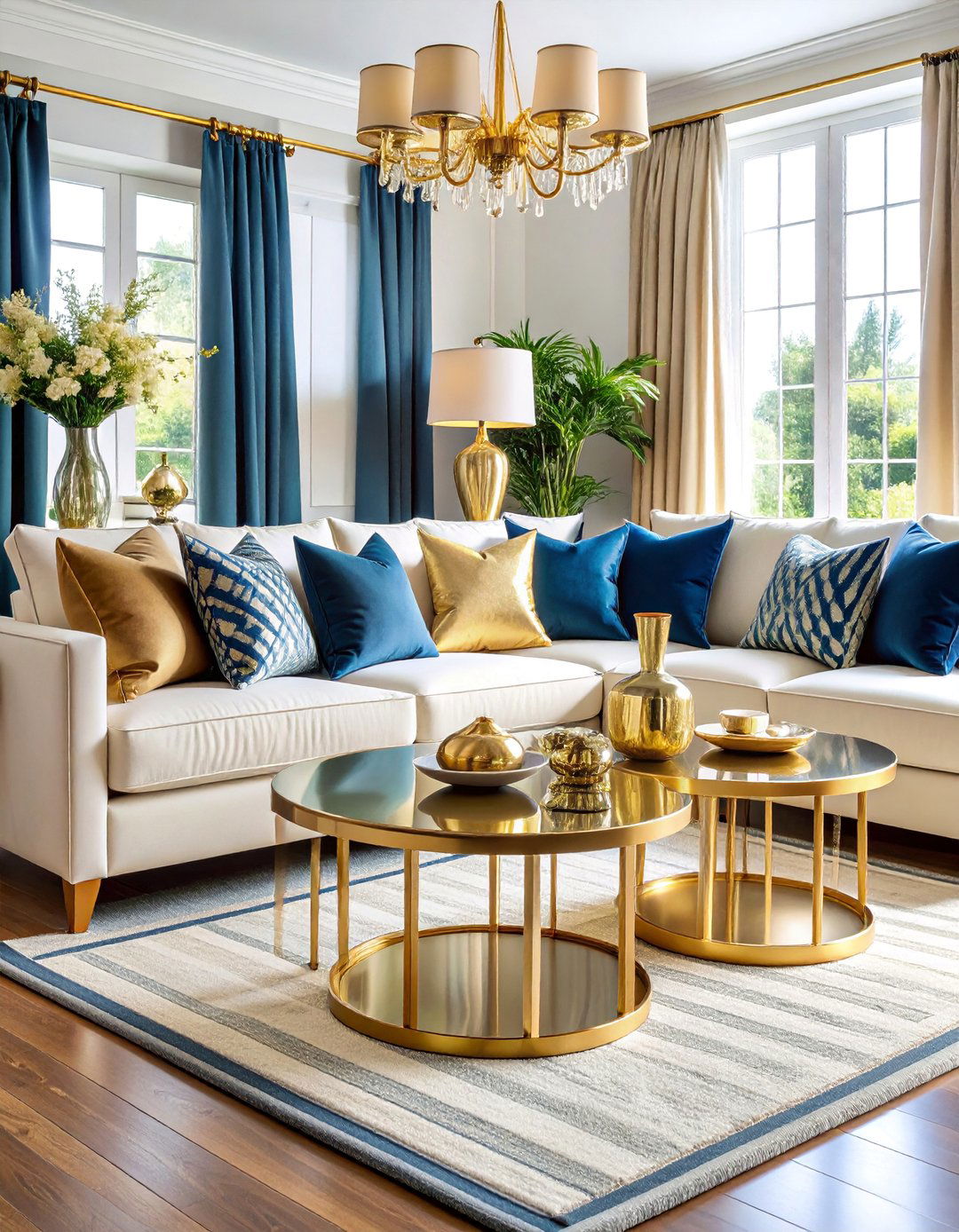 Brass Accent Living Room - 25 Preppy Living Room Ideas