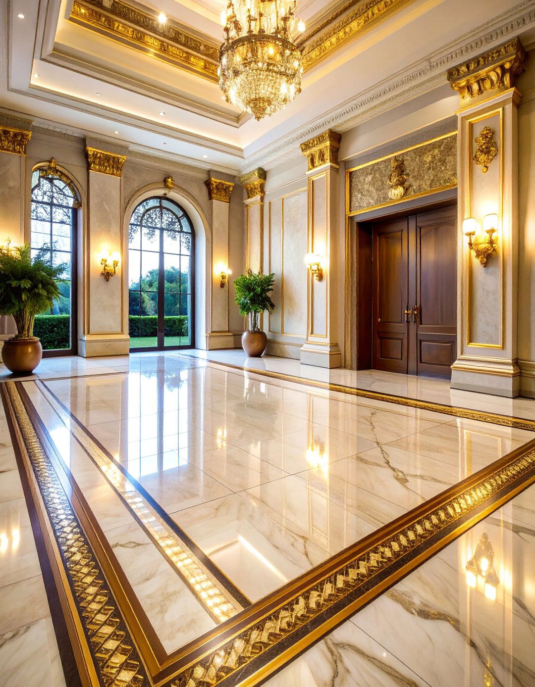 Brass Inlay Accent Border - 25 Floor Transition Ideas