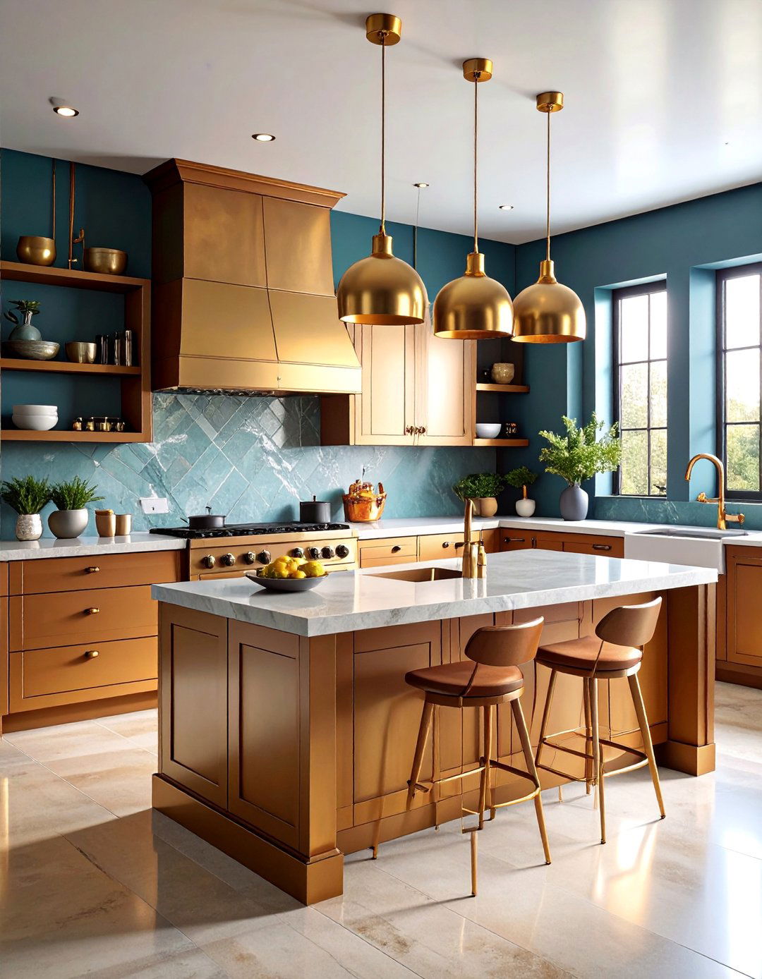 Brass and Bronze Kitchen with Warm Metal Luxury - 25 Luxury Kitchen Ideas