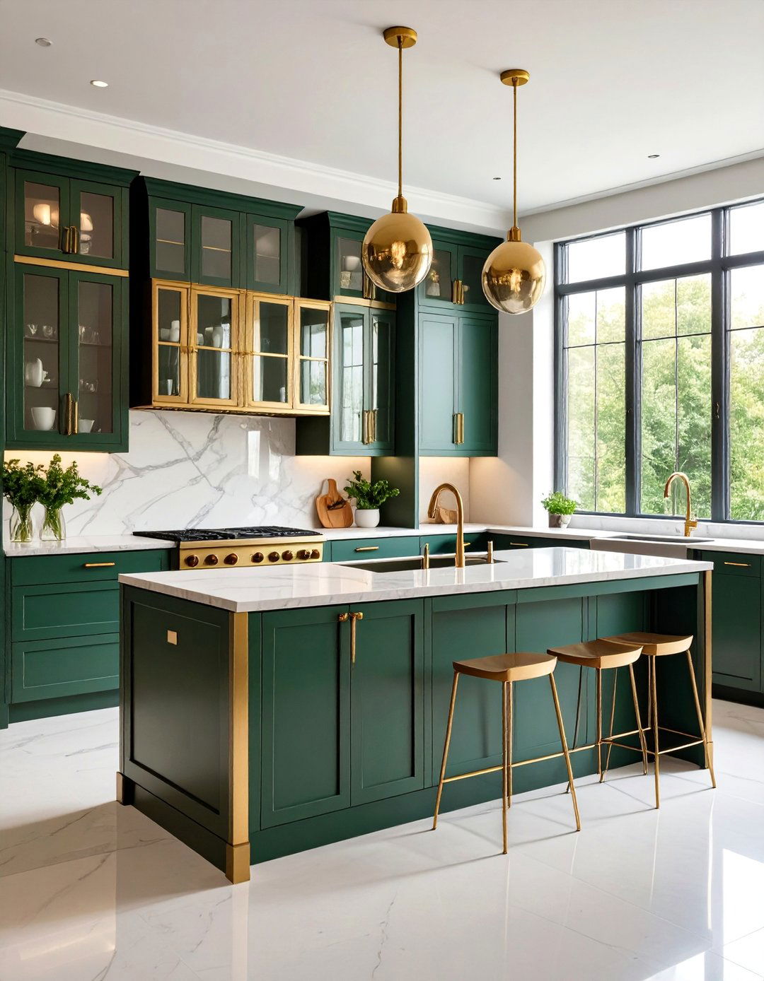 Brass and Glass Cabinet Combination - 25 Modern Style Glass Kitchen Cabinets