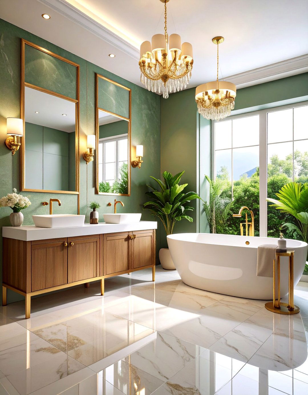 Brass and Gold Accent Features - 25 luxury bathroom ideas