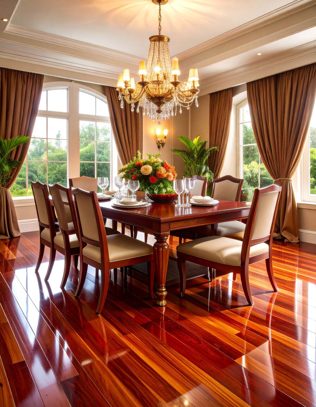 Brazilian Cherry Wood Floor with High Gloss Finish - 25 Wood Floor Design Ideas