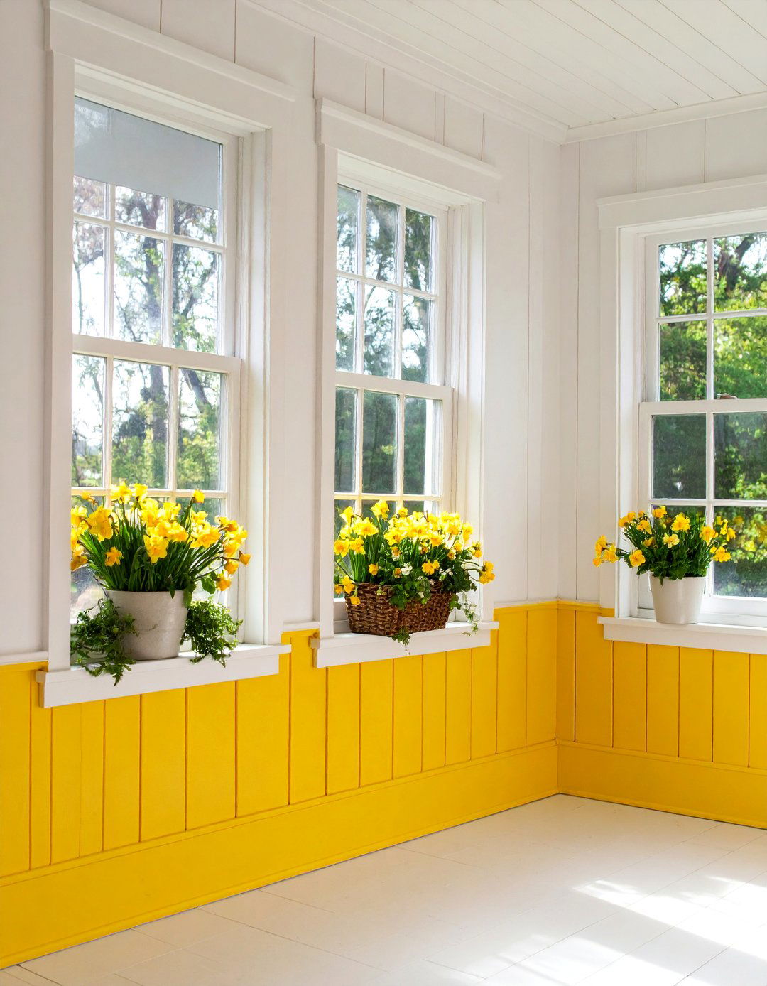 Breakfast Nook Board and Batten with Sunny Yellow - 25 Board and Batten Wall Ideas