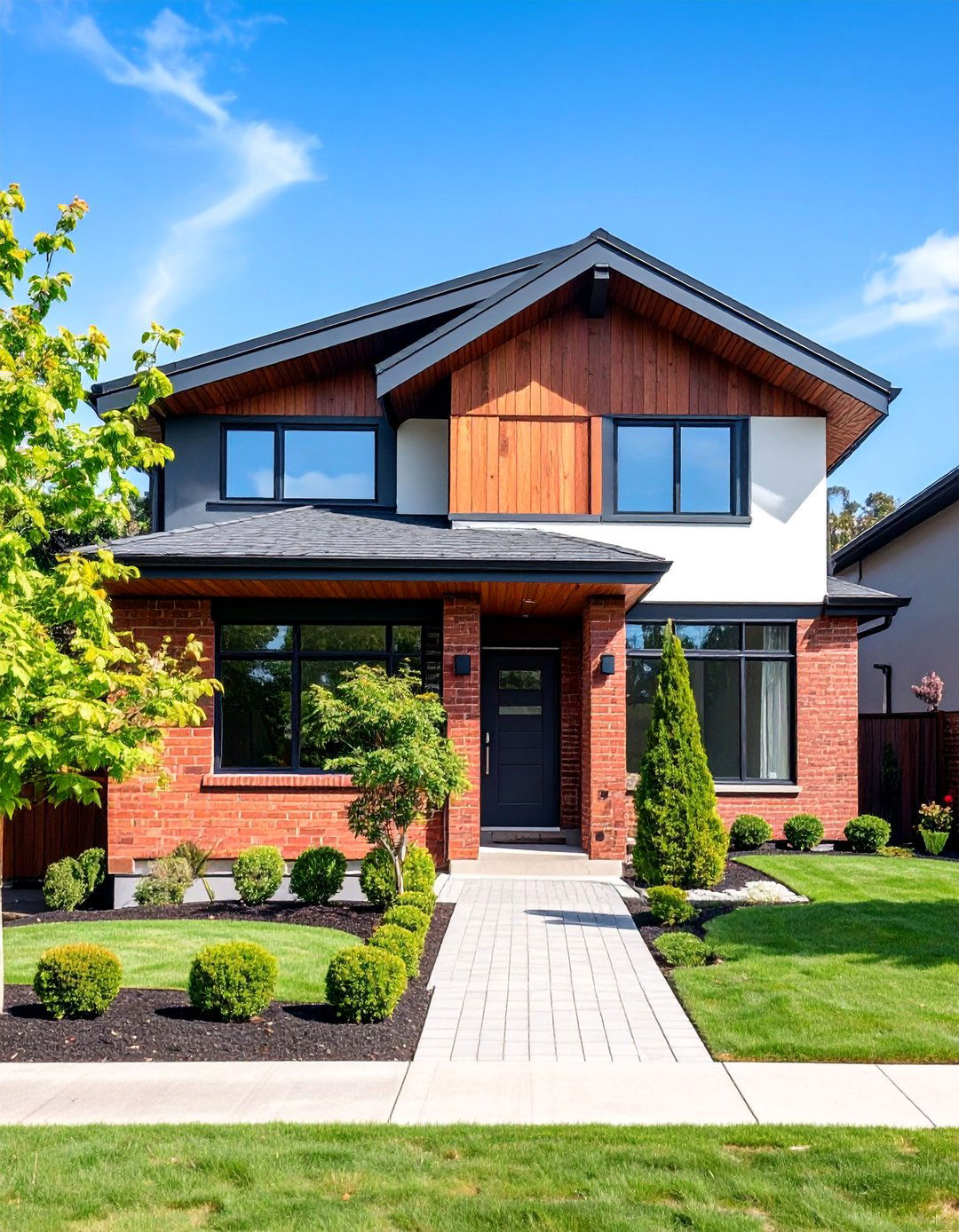Brick Accent Mid Century Modern Exterior - 25 Mid-Century Modern Exterior Home Ideas