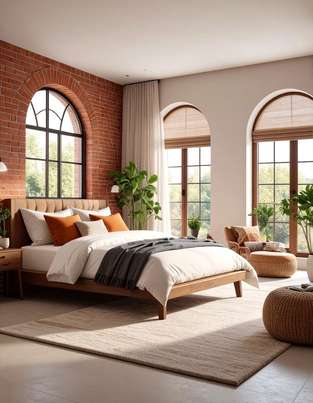 Brick Accent Wall with Window Integration - 25 Brick Accent Wall Ideas