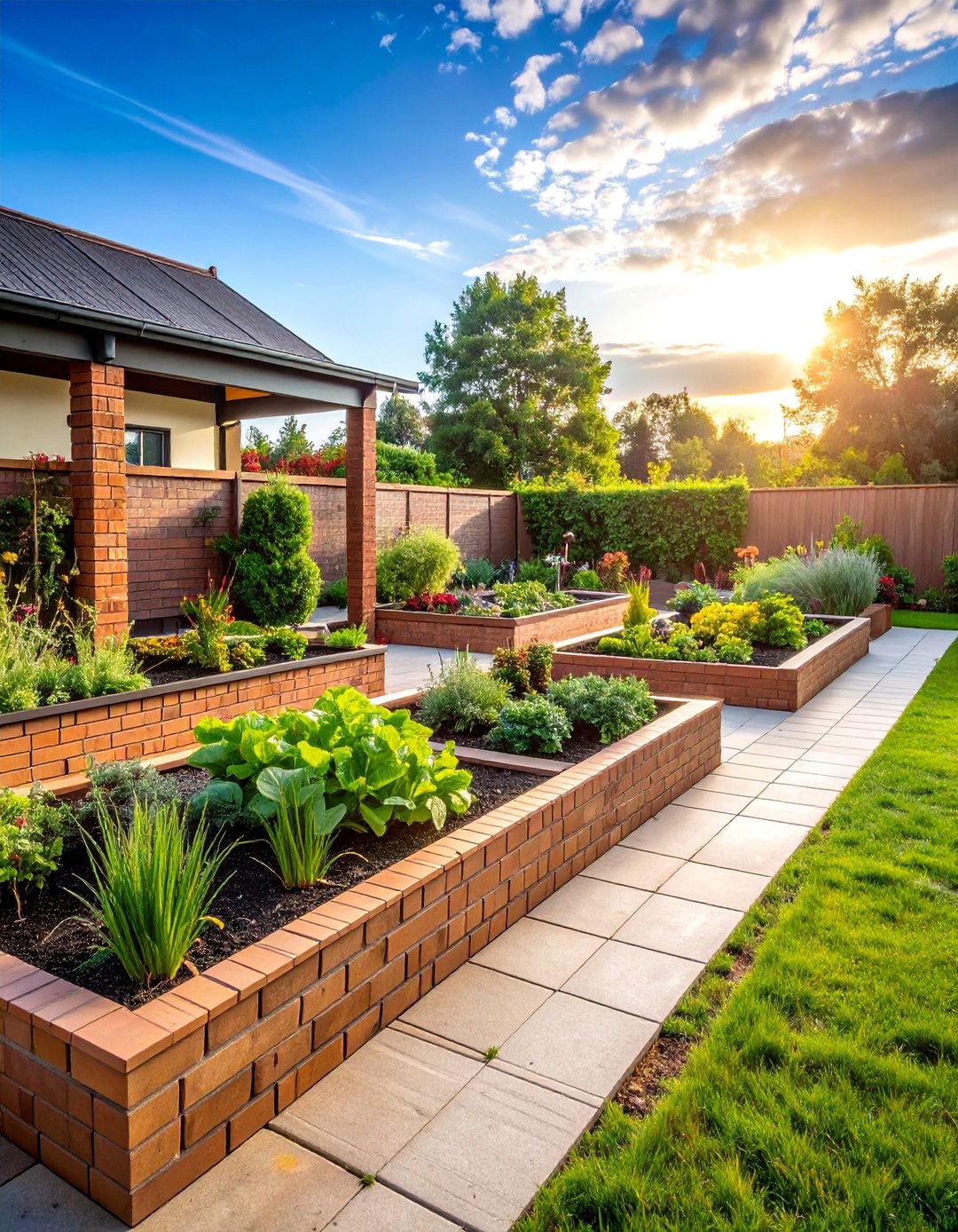 Brick Border Vegetable Garden Design - 25 Brick Landscaping Ideas