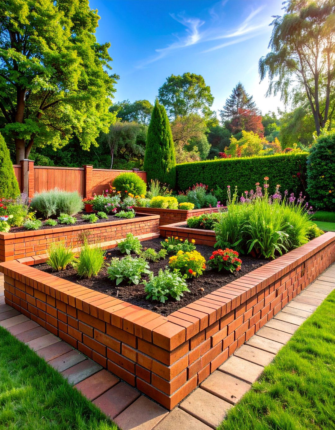 Brick Mason Formal Raised Garden Bed - 25 Raised Garden Bed Ideas