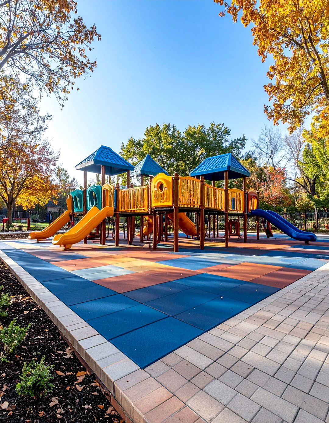 Brick Playground Surface and Borders - 25 Brick Landscaping Ideas