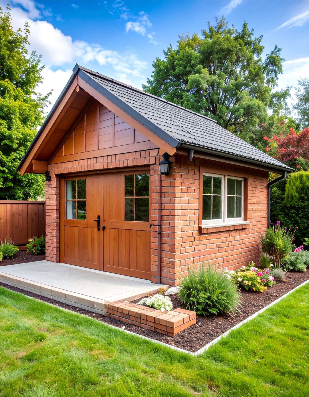Brick Storage and Tool Shed Foundation - 25 Brick Landscaping Ideas