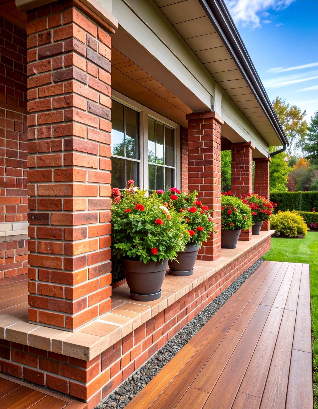 Brick Veneer Traditional Look - 25 Deck Skirting Ideas