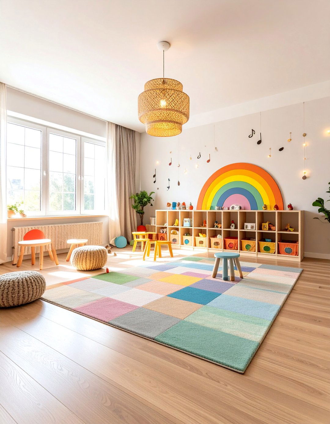 Bright Childrens Music Room with Interactive Elements - 25 Music Room Ideas