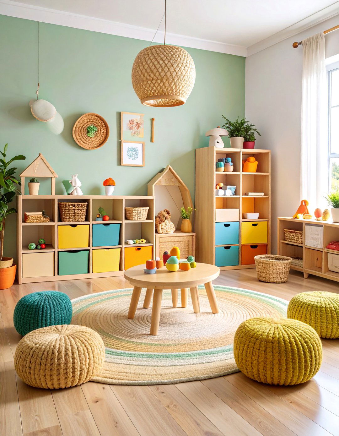 Bright Montessori Nursery with Color Coded Organization - 25 montessori nursery ideas
