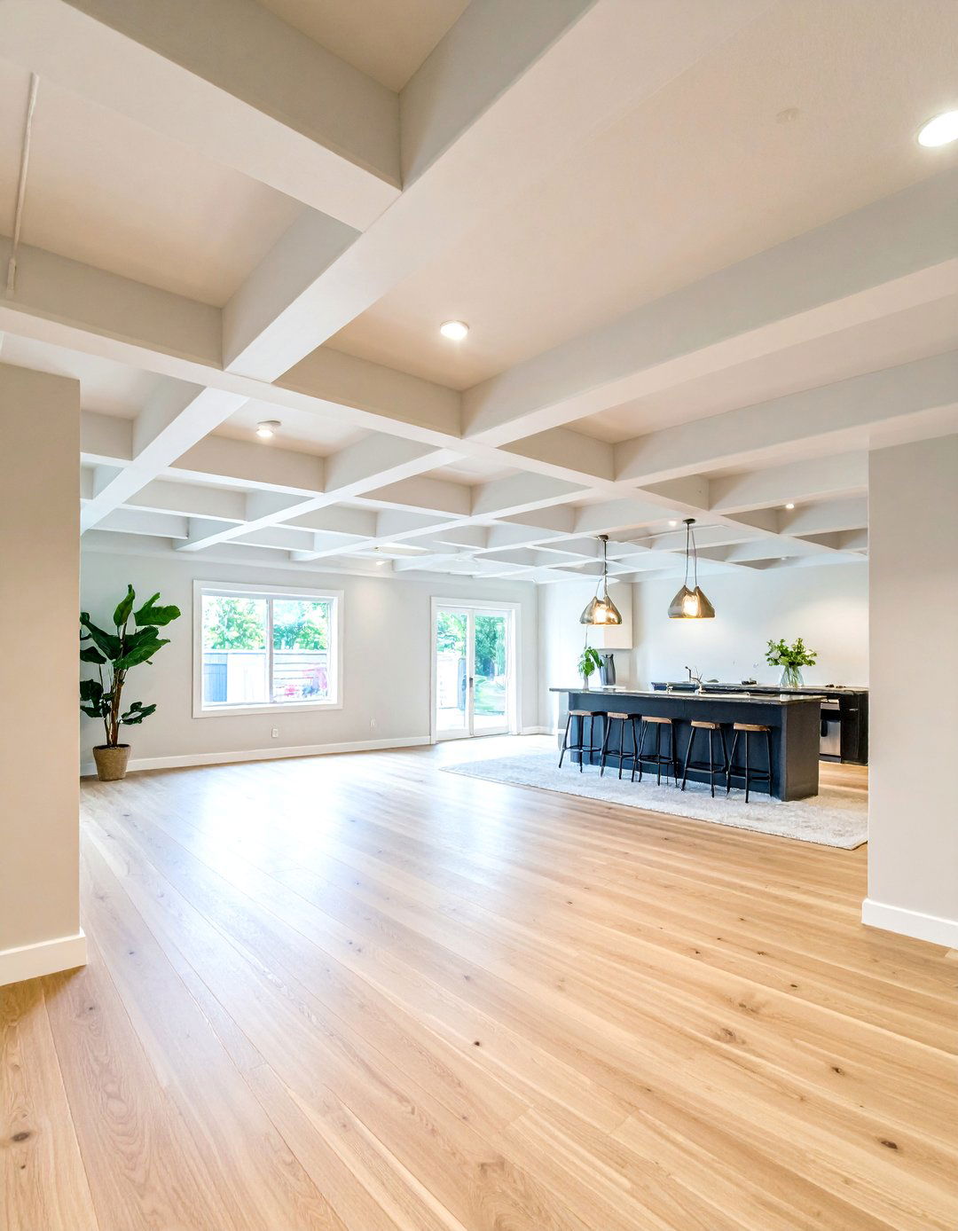 Bright White Exposed Painted Ceiling - 25 Basement Ceiling Ideas