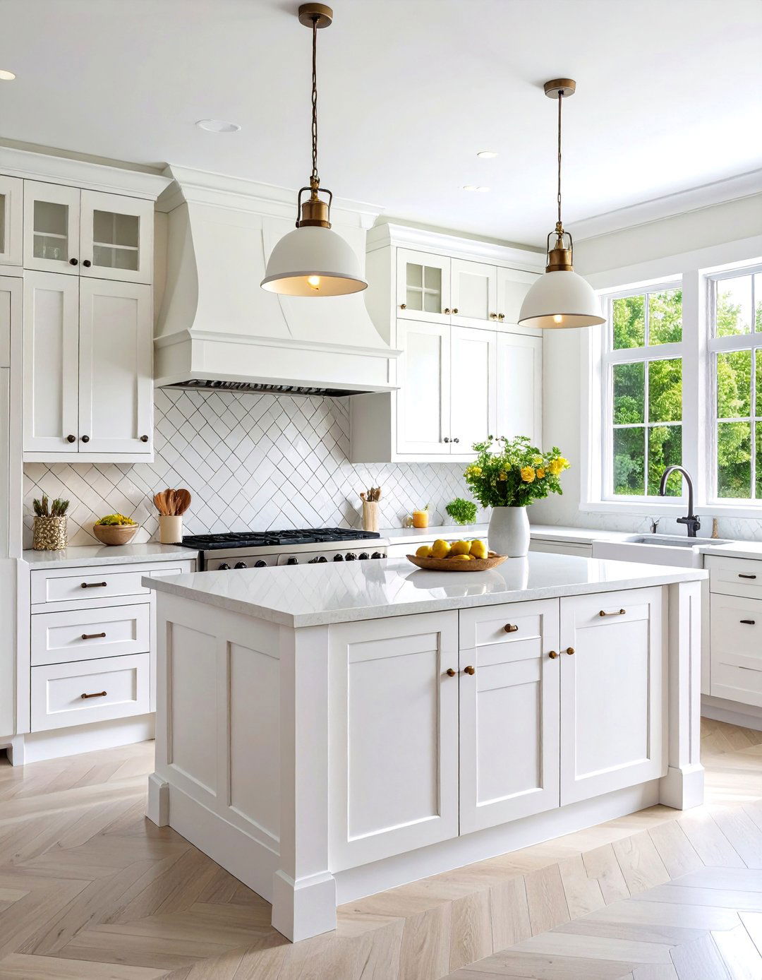 Bright White Kitchen with Subway Tile Backsplash - 25 Kitchen Remodel Ideas