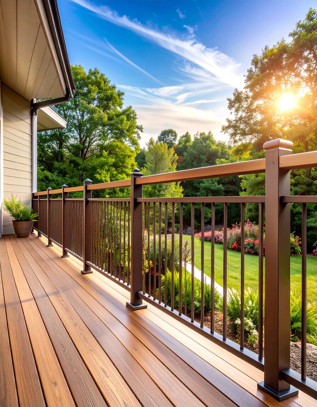 Bronze Finished Metal Deck Railing - 25 Metal Deck Railing Ideas