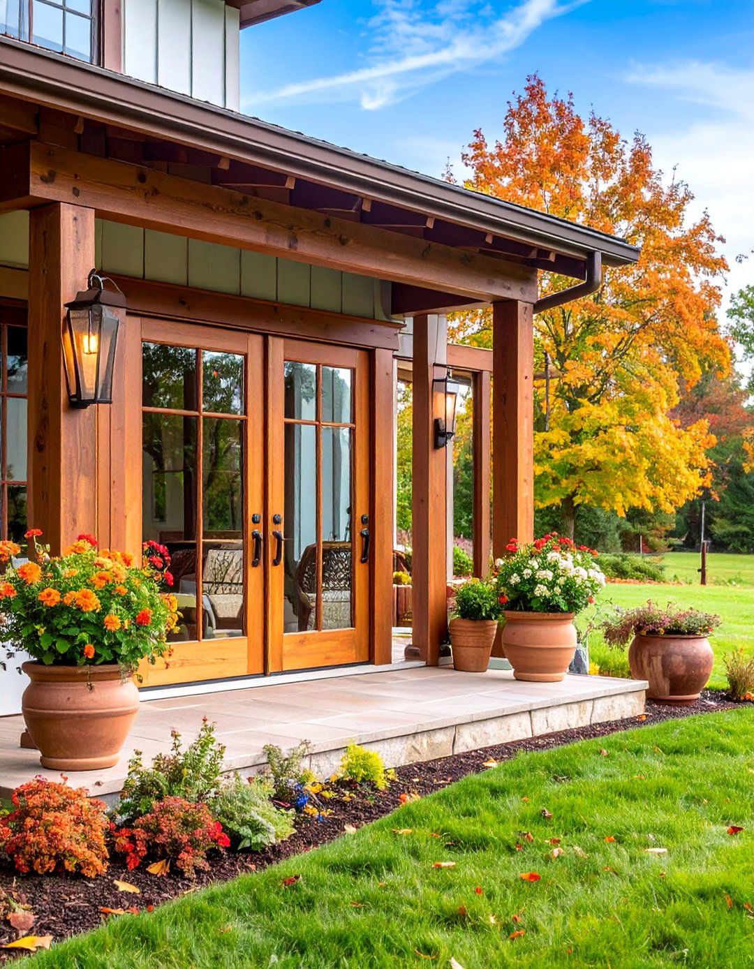 Bronze Finished Patio Doors for Farmhouse Charm - 25 Patio Door Ideas