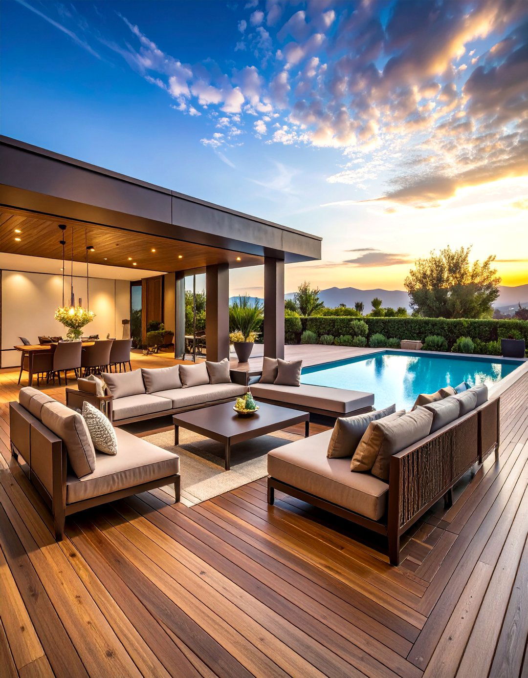 Bronze Metallic Deck with Luxury Resort Elegance - 25 Deck Color Ideas