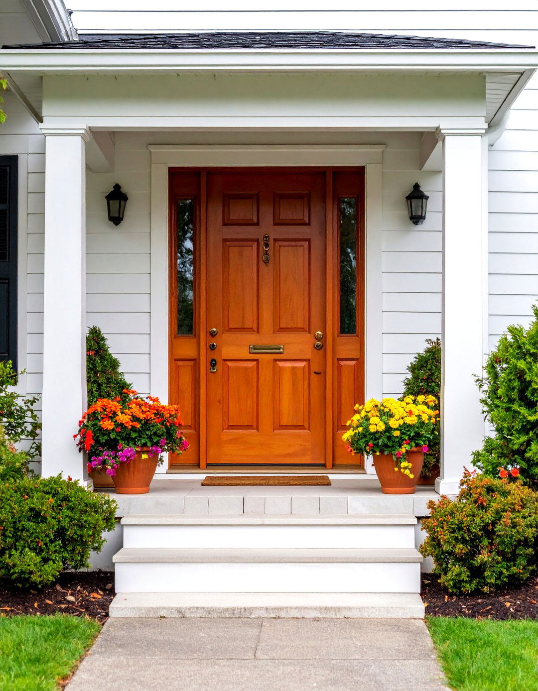 Brown Door with Traditional Raised Panel Design - 25 Brown Front Door Ideas