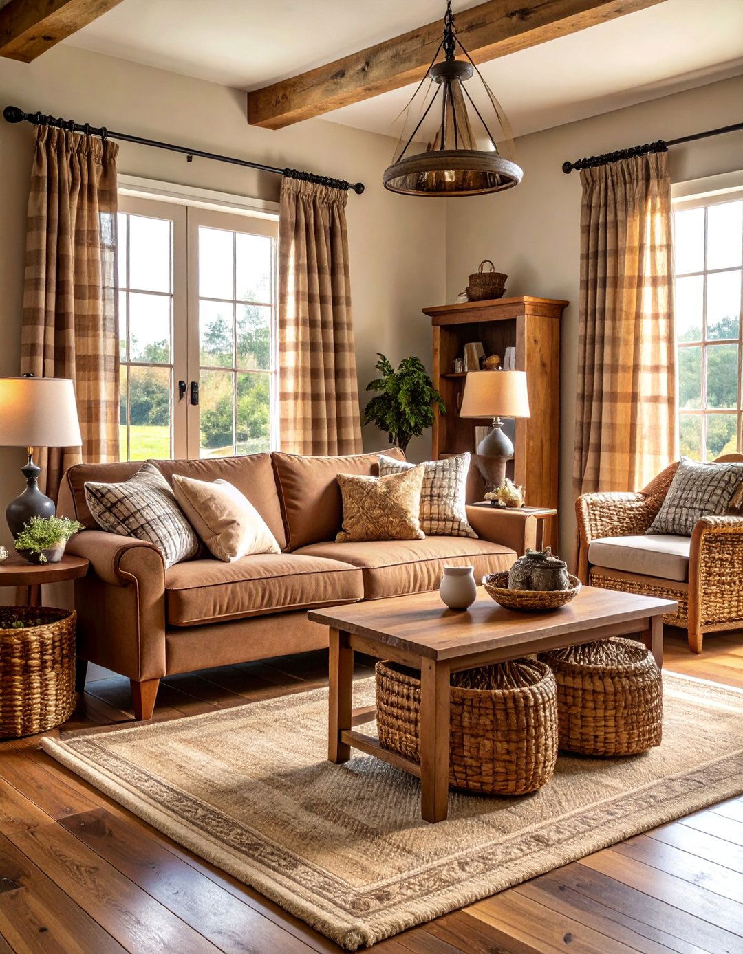 Brown Farmhouse Cottage Charm - 25 Brown Living Room Ideas