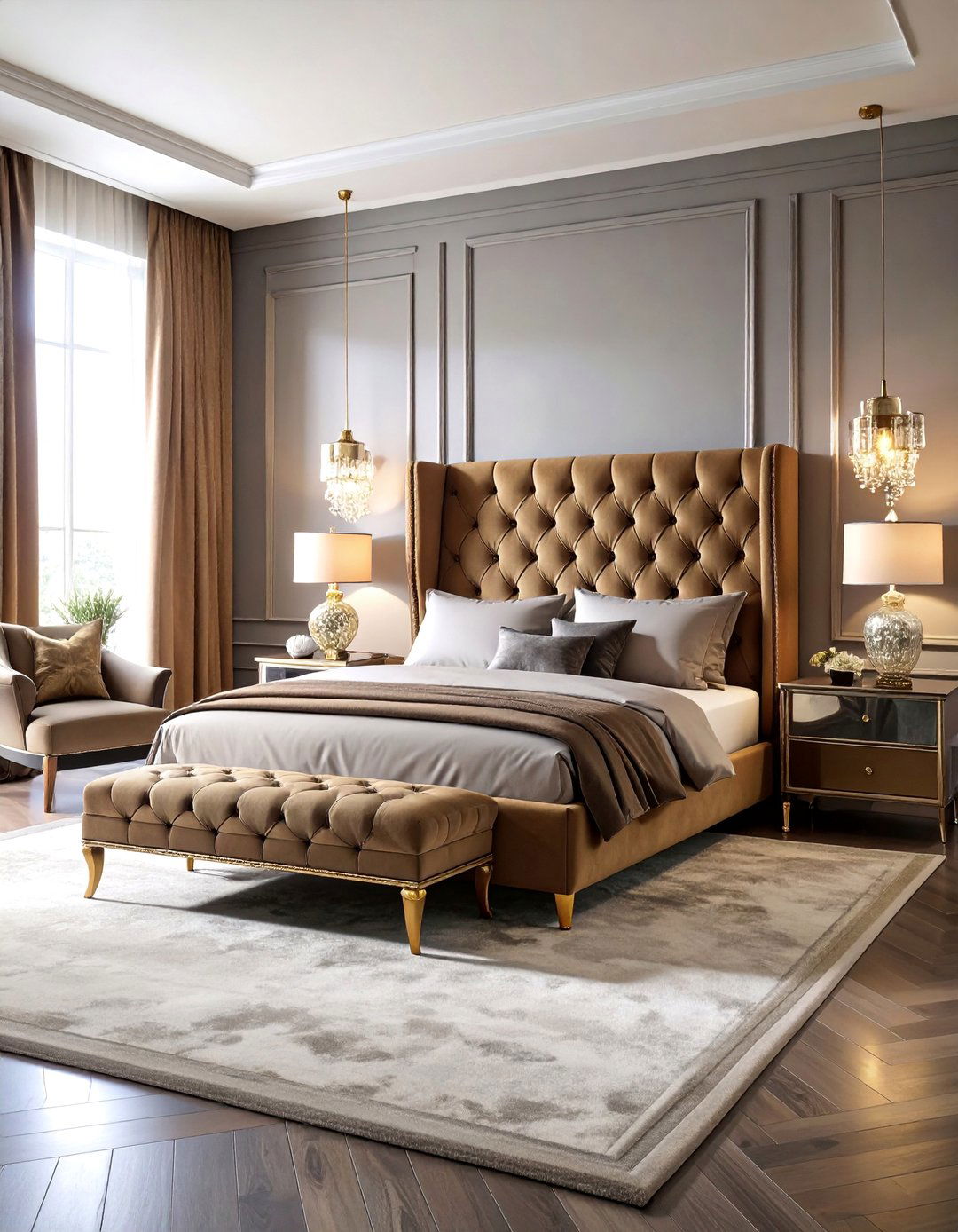 Brown Glamorous Bedroom - 25 Brown Bedroom Ideas