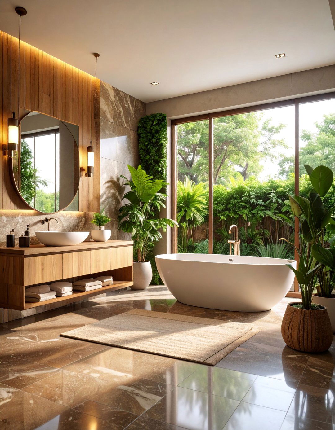 Brown Granite Bathroom with Eco Friendly Features - 25 Brown Granite Bathroom Ideas
