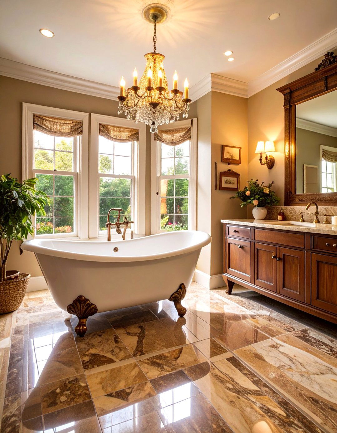 Brown Granite Bathroom with Vintage Inspired Design - 25 Brown Granite Bathroom Ideas
