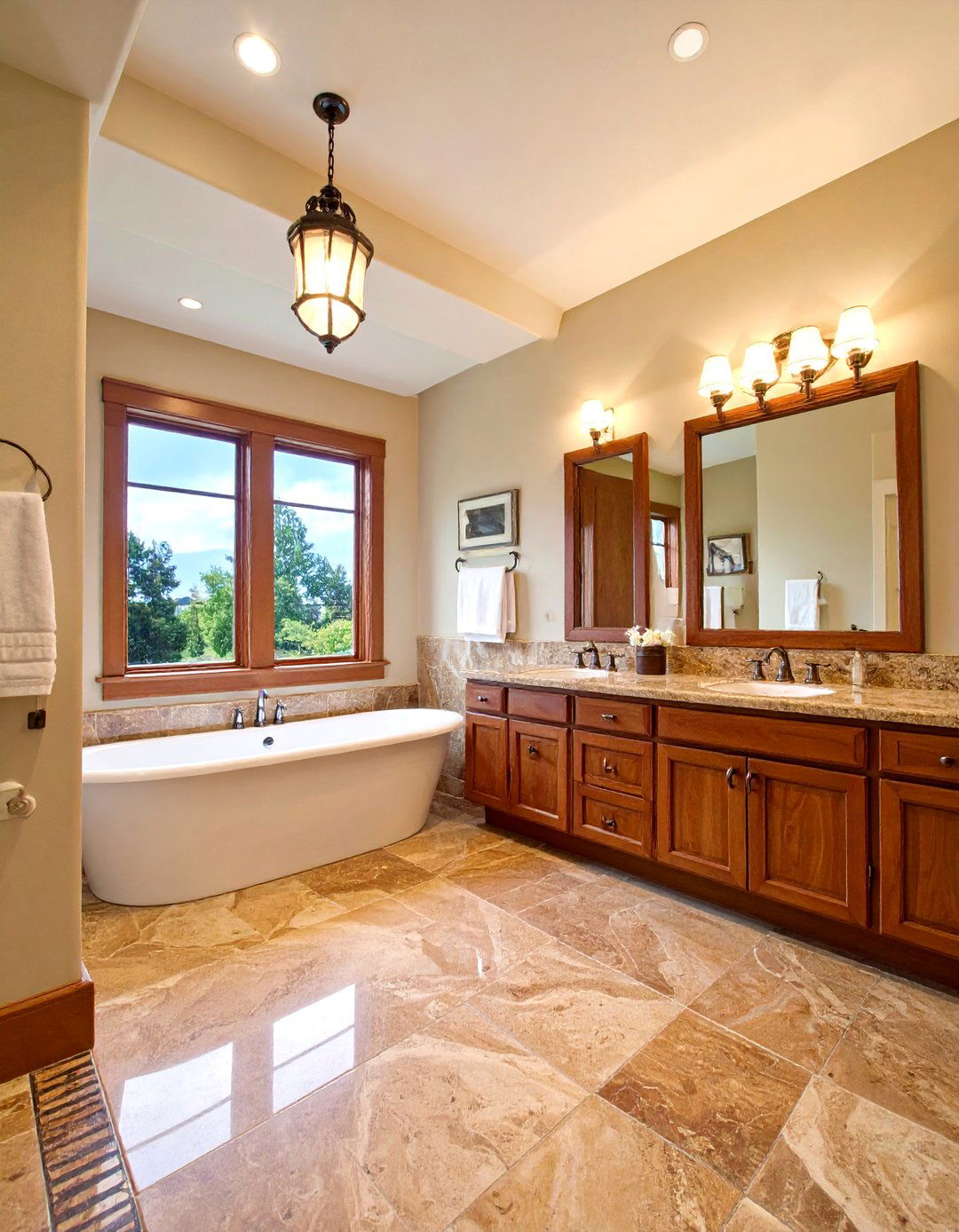 Brown Granite Guest Bathroom with Pedestal Sink - 25 Brown Granite Bathroom Ideas