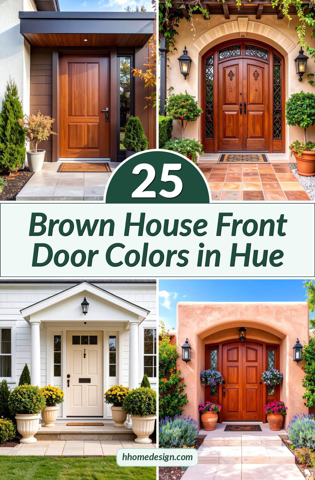 25 Brown House Front Door Colors in Hue