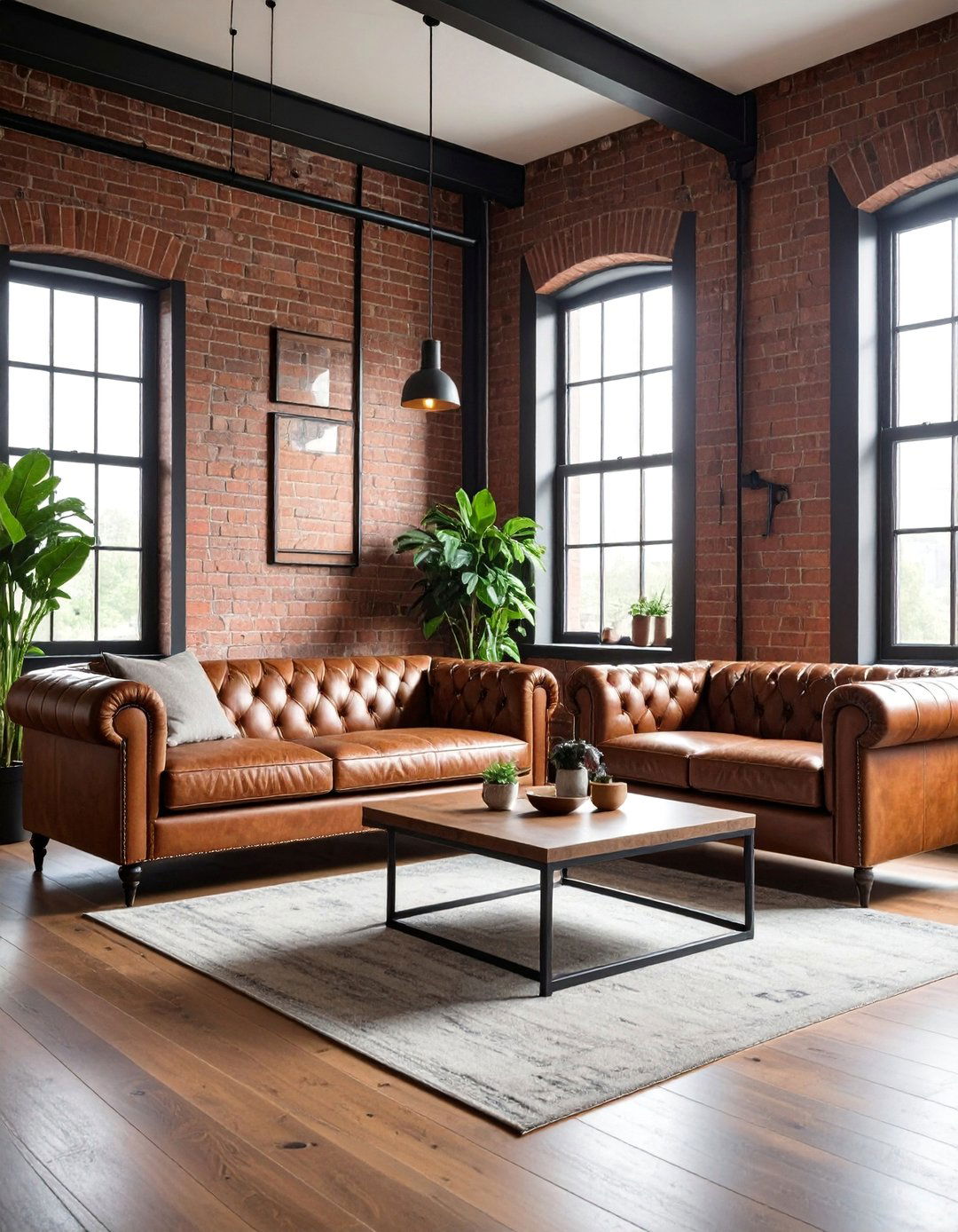 Brown Industrial Urban Loft - 25 Brown Living Room Ideas
