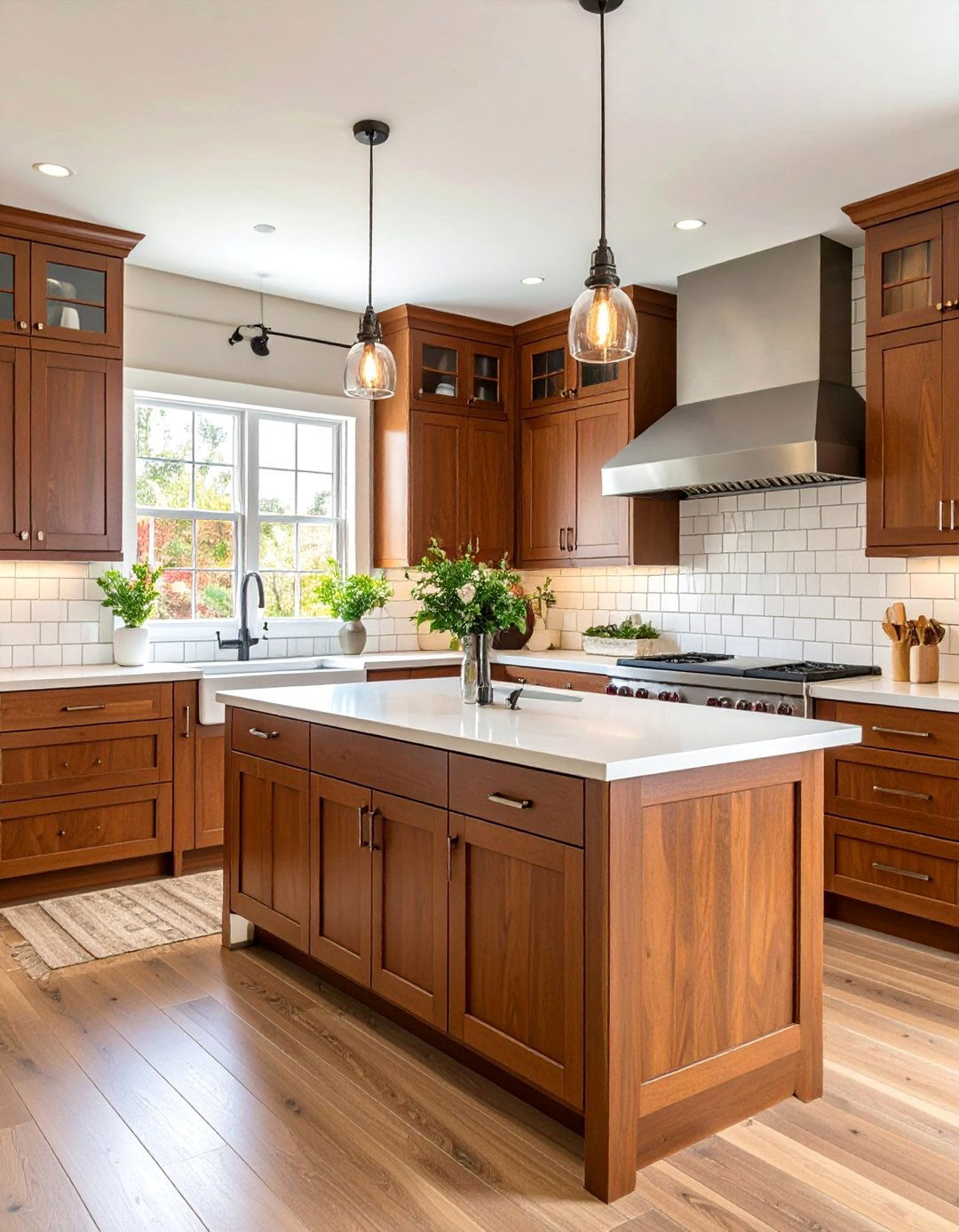 Brown Shaker Cabinets with Subway Tile Backsplash Classic - 25 Brown Kitchen Cabinets Ideas