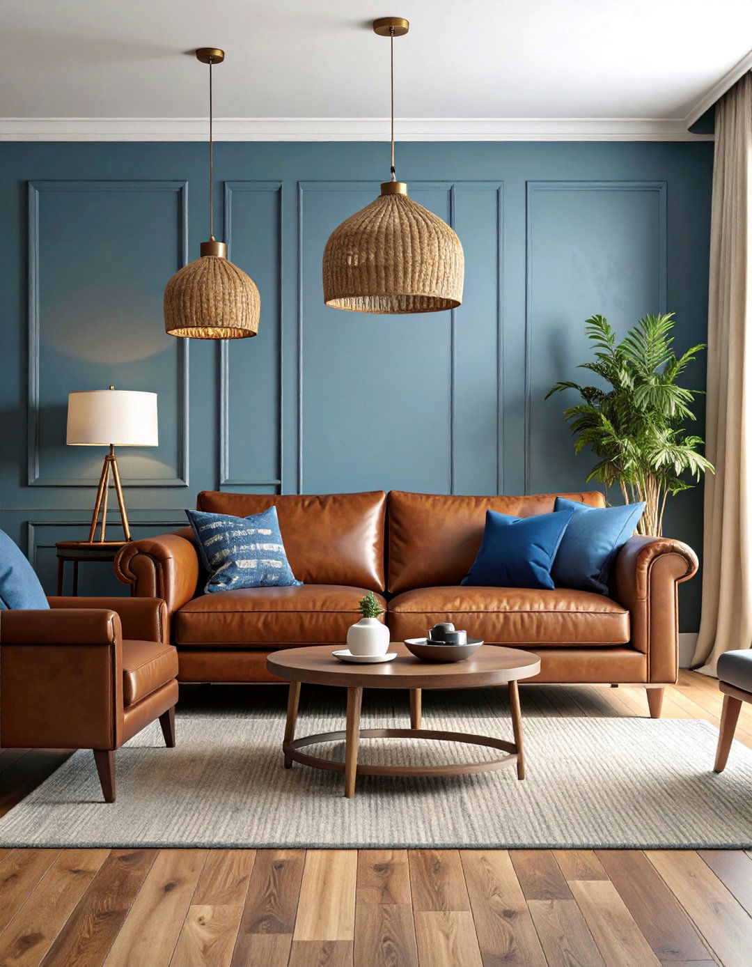 Brown and Blue Nautical Sophisticated - 25 Brown Living Room Ideas