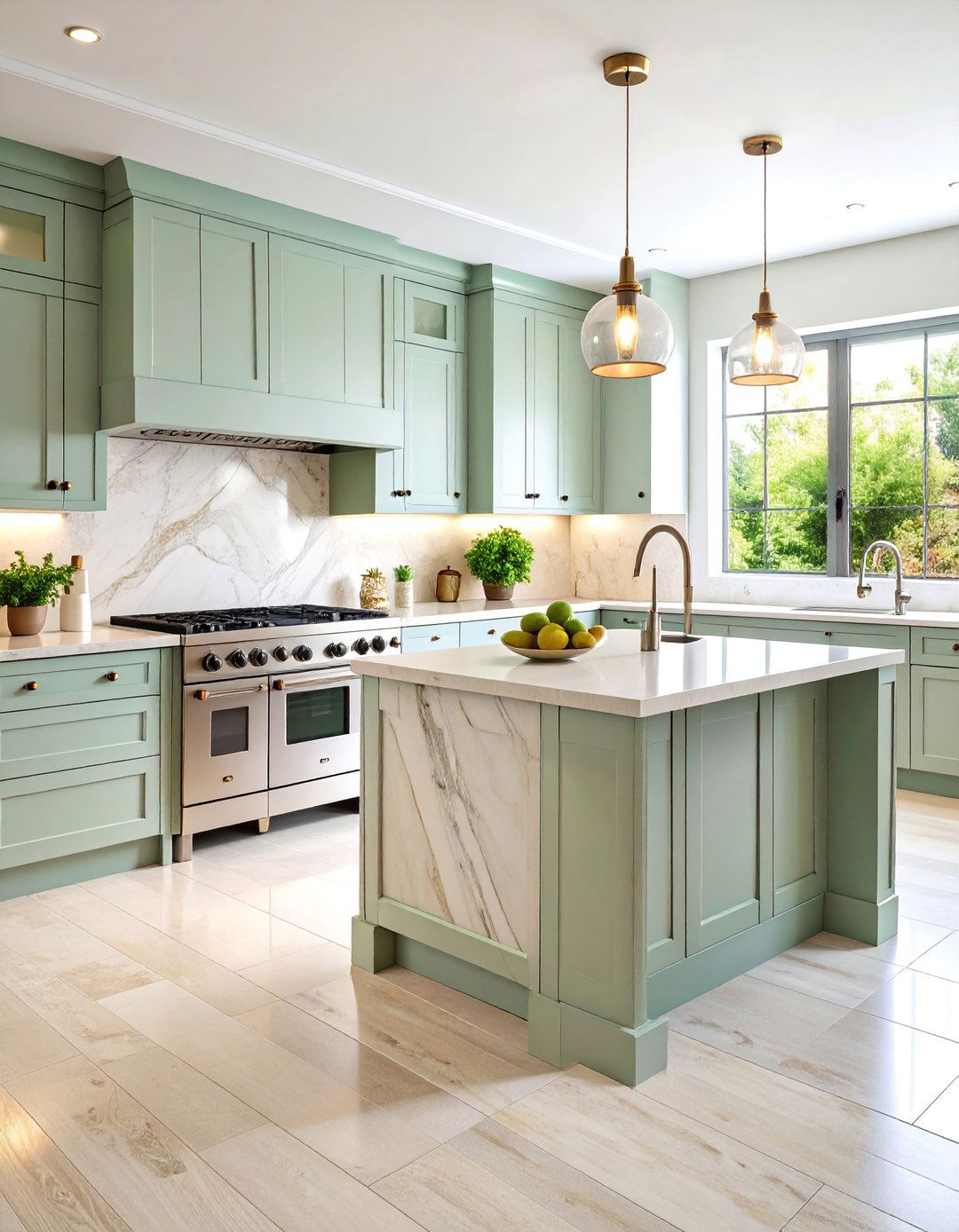 Brushed Limestone Kitchen Tiles - 25 Kitchen Floor Tile Ideas