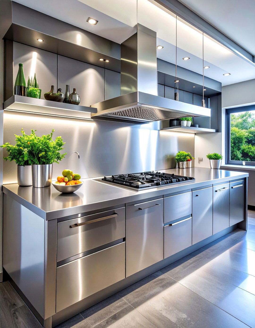 Brushed Stainless Steel Metal Backsplash - 25 Kitchen Backsplash Ideas