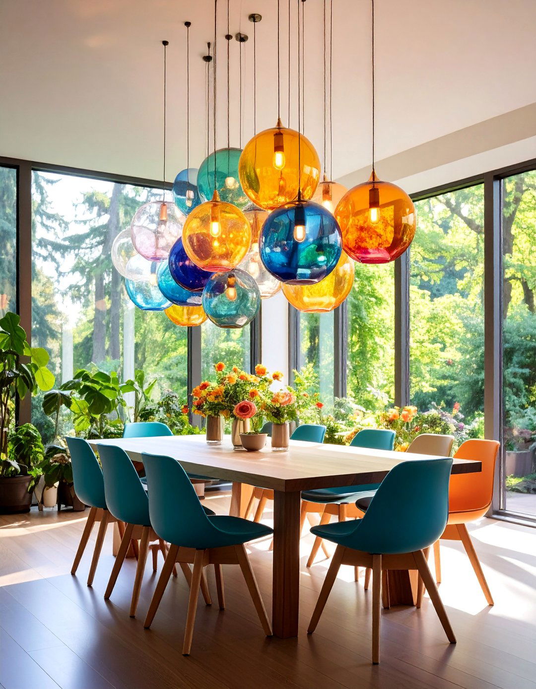 Bubble Glass Dining Room Pendant Lighting with Organic Forms - 25 Dining Room Lighting Ideas