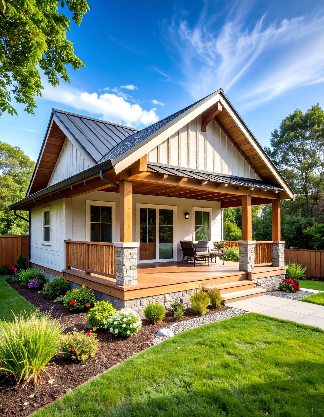 Budget Friendly Shed Roof Porch with Smart Materials - 25 Shed Roof Porch Design Ideas