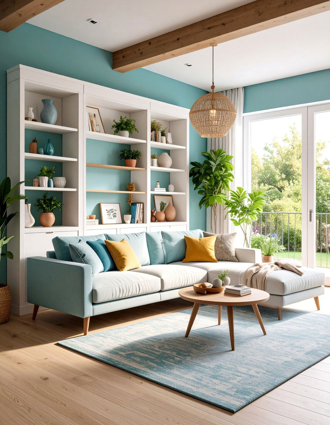 Built In Alcove Storage with Custom Shelving - 25 Small Apartment Storage Ideas