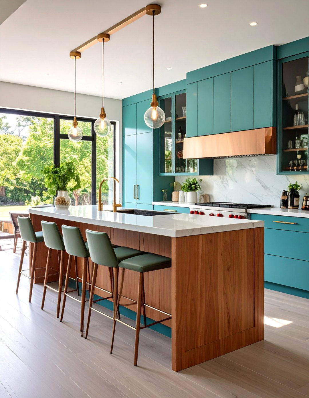 Built In Breakfast Bar with Integrated Wine Storage - 25 Breakfast Bar Ideas