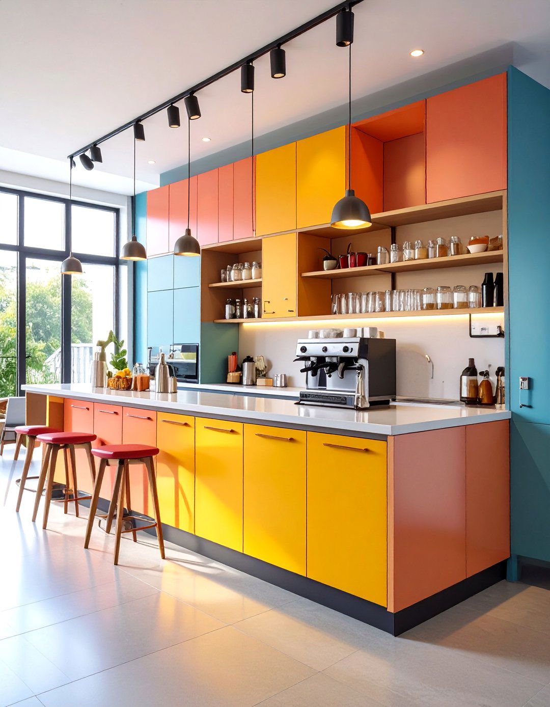 Built In Coffee Bar and Beverage Station - 25 Floor to Ceiling Cabinets Ideas