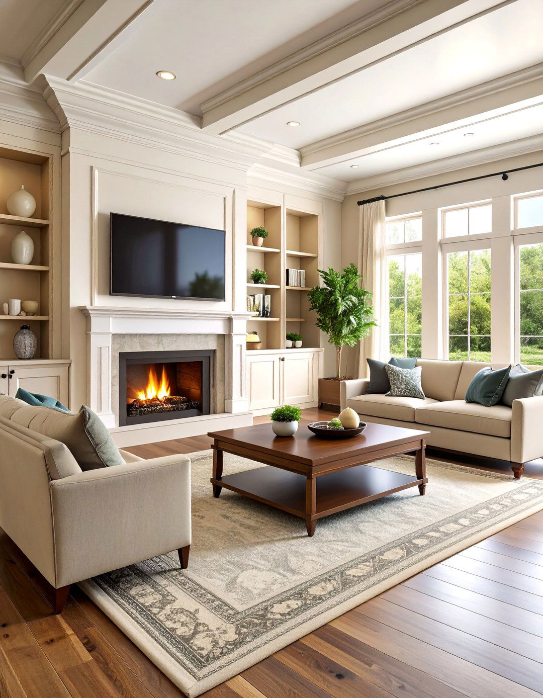 Built In Entertainment Center with Hidden TV - 25 Tv Over Fireplace Ideas