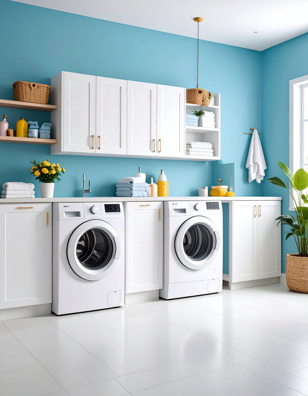 Built In Floor to Ceiling Storage Cabinets - 25 Laundry Room Cabinet Ideas
